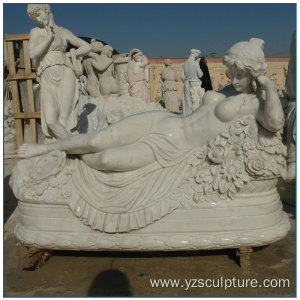 European Life Size White Marble Nude Lady Statue